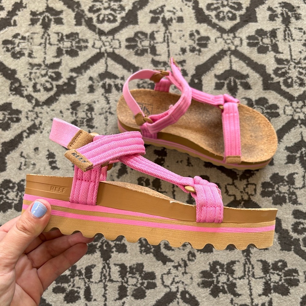 Reef Pink Platform Sandals for Women Barbie